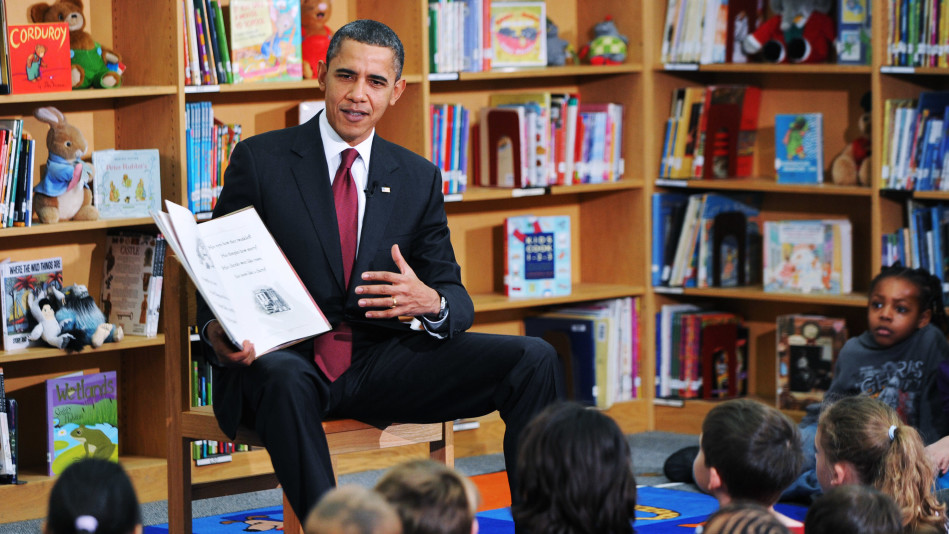 President Obama reading